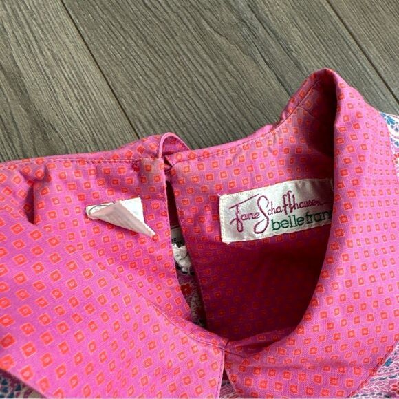 Vintage Jane Schaffhausen Belle France Floral Dress - Saks Fifth Ave Tag Size 4 - Picture 9 of 10